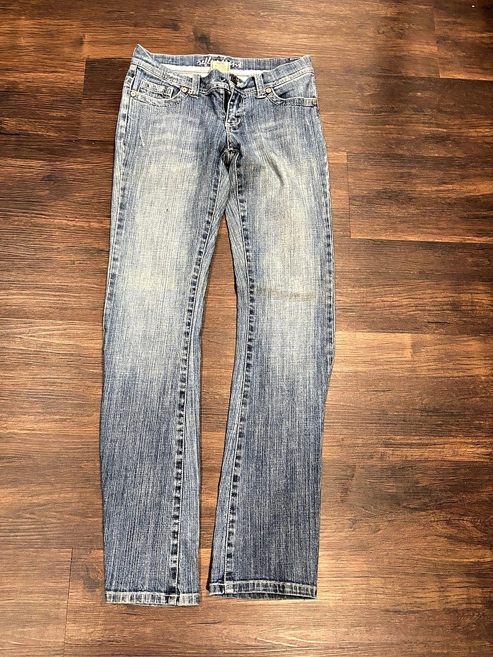 Vintage Y2K Reflex 98% Cotton Jeans Embroidered Skinny in Blue Size 5
